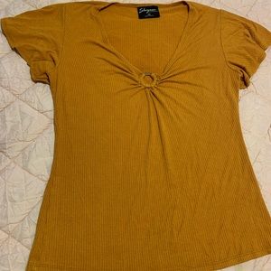Mustard O-ring top / blouse